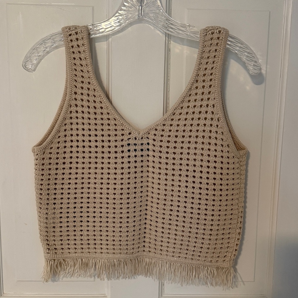 Fringed Knit Tank Top - Picture 2 of 4